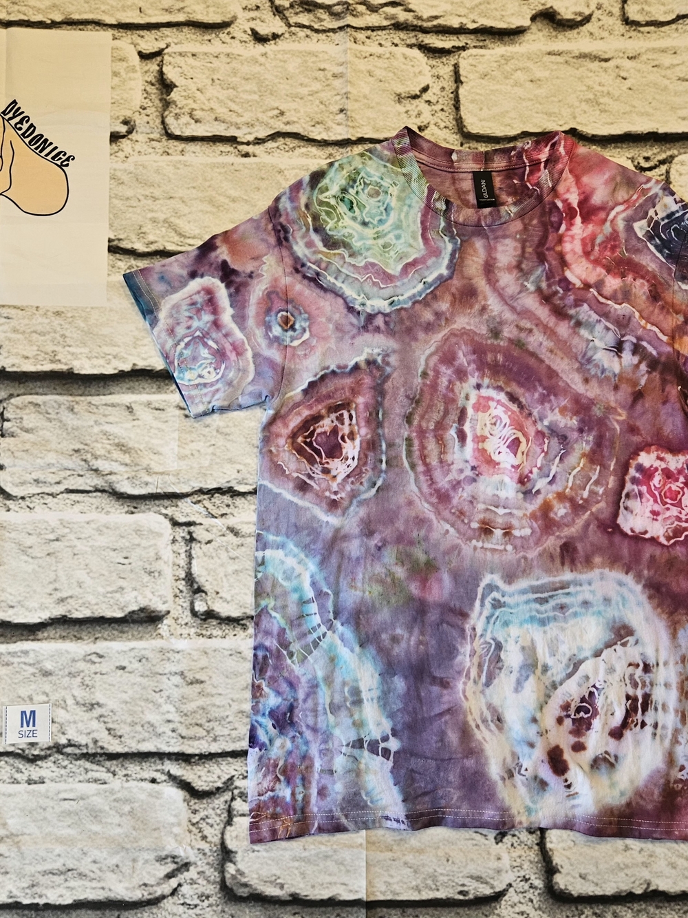 Womens Tie-Dye Geode Graphic Tee - Purple Multi